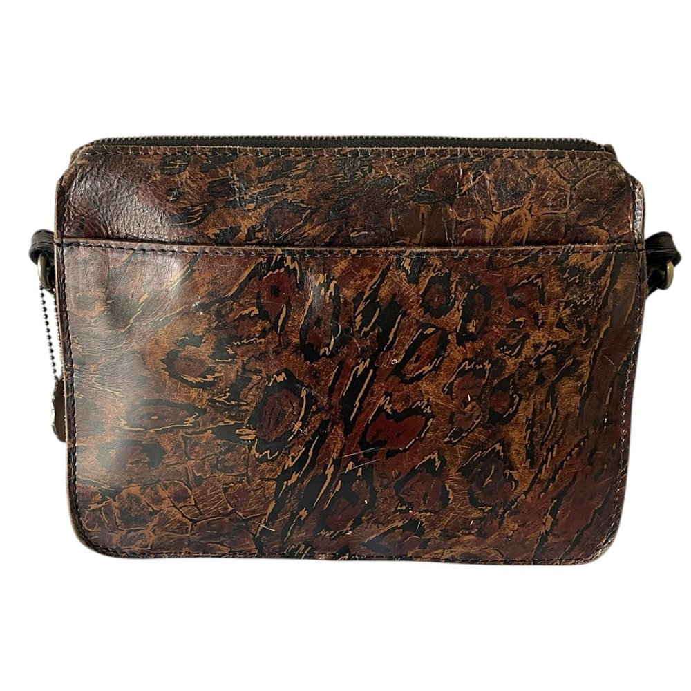 PATRICIA NASH NAZAIRE ABSTRACT ANIMAL PRINT CROSSBODY BAG.